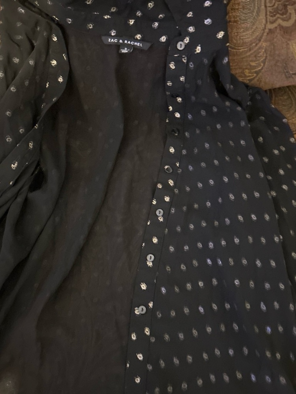 Zac & Rachel Black Polka Dot Button-Down